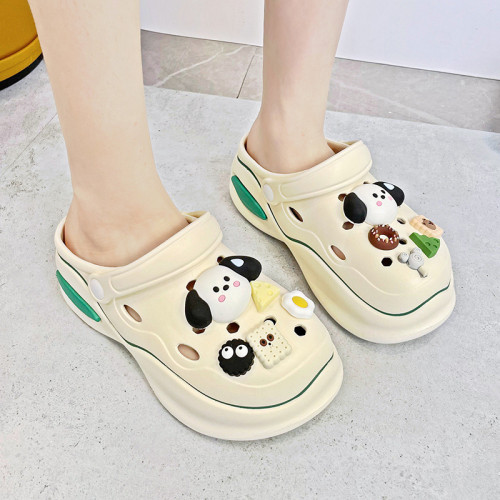 新款品質diy洞洞鞋女2025夏外穿卡通厚底踩屎感包頭涼拖 新款品質diy洞洞鞋女2025夏外穿卡通厚底踩屎感包頭涼拖