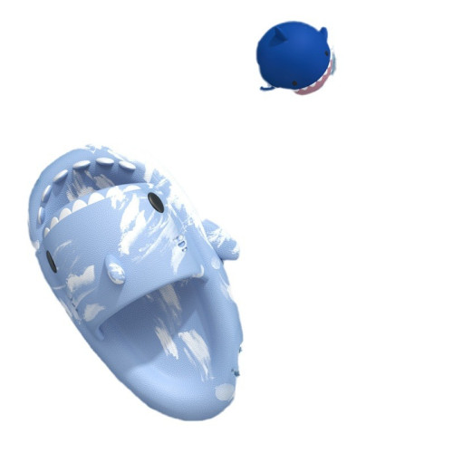 CHEDOIR卡通雙色鯊魚兒童拖鞋男女夏款EVA無味小孩涼拖鞋