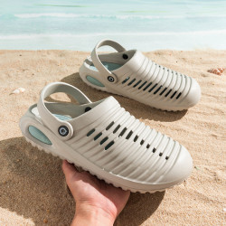 2025夏季新款男潮流室外穿防滑軟底防臭包頭洞洞涼拖男士沙灘涼鞋