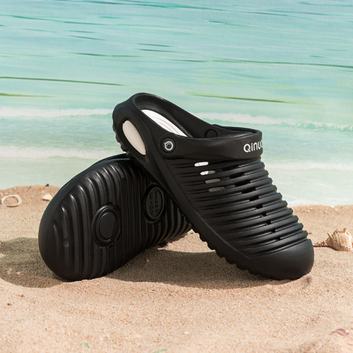 2025夏季新款男潮流室外穿防滑軟底防臭包頭洞洞涼拖男士沙灘涼鞋