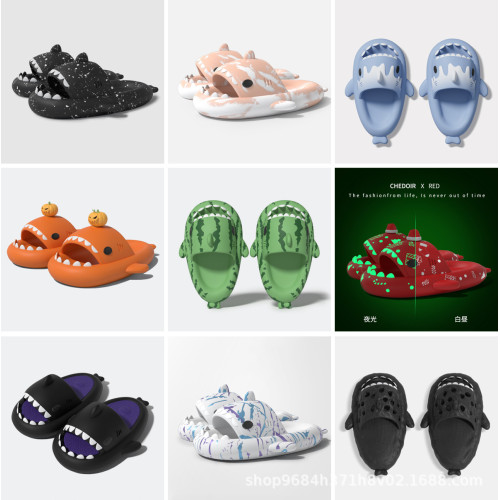 全球專利爆款鯊魚拖鞋夏季男女同款特殊款網紅EVA涼拖鞋