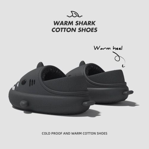 冬季爆款鯊魚包根棉拖男外穿防滑保暖室內居家女毛毛絨棉拖鞋 冬季爆款鯊魚包根棉拖男外穿防滑保暖室內居家女毛毛絨棉拖鞋