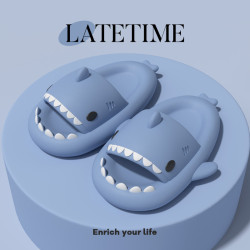 正版鯊魚2代兒童鯊魚拖鞋夏季男童女童卡通室內厚底家居軟底防滑