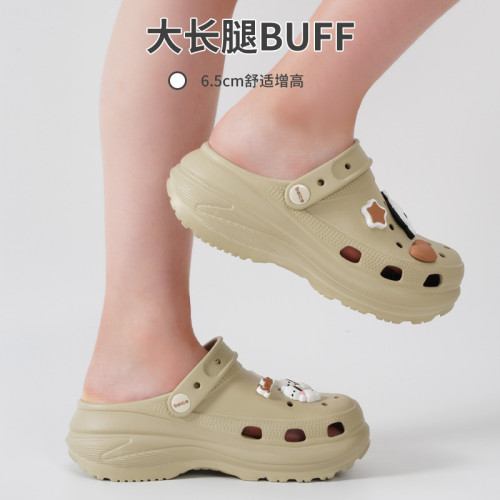 夏季新款女生洞洞鞋泡芙雲朵厚底舒適防滑耐磨休閒戶外沙灘涼拖鞋 夏季新款女生洞洞鞋泡芙雲朵厚底舒適防滑耐磨休閒戶外沙灘涼拖鞋