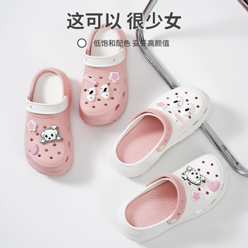 夏季新款女生洞洞鞋泡芙雲朵厚底舒適防滑耐磨休閒戶外沙灘涼拖鞋 夏季新款女生洞洞鞋泡芙雲朵厚底舒適防滑耐磨休閒戶外沙灘涼拖鞋