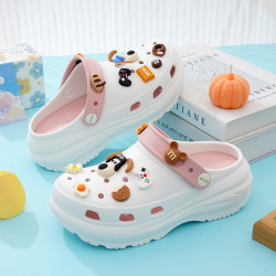 歐陽娜娜花園鞋掌門狗雲朵厚底女鞋坡跟涼鞋輕便包頭洞洞沙灘涼鞋