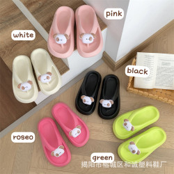 女EVA厚底拖鞋增高一字外穿休閒卡通拖家居防滑拖夏
