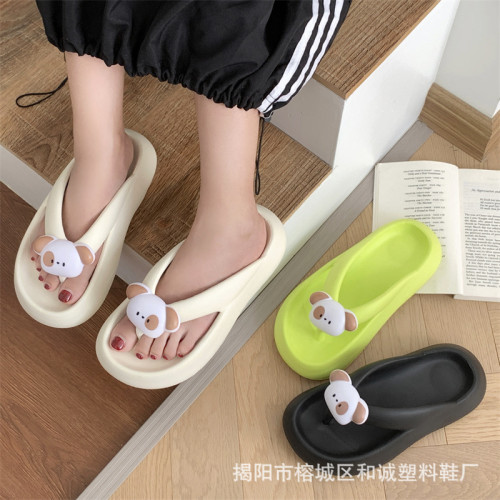 女EVA厚底拖鞋增高一字外穿休閒卡通拖家居防滑拖夏