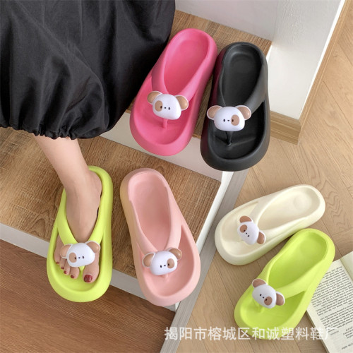 女EVA厚底拖鞋增高一字外穿休閒卡通拖家居防滑拖夏