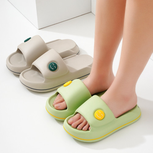 新款eva笑臉一字拖鞋女厚底時尚百搭外穿軟底輕t涼拖鞋家居拖