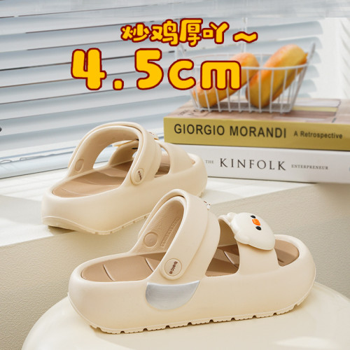可愛雙條帶涼鞋女厚底踩屎感軟底時尚百搭外穿兩用沙灘涼拖鞋EVA 可愛雙條帶涼鞋女厚底踩屎感軟底時尚百搭外穿兩用沙灘涼拖鞋EVA