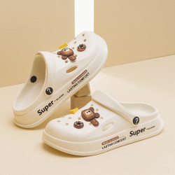 eva洞洞鞋女夏學生韓版外穿護士包頭軟底防滑沙灘情侶涼拖鞋