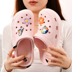 5cn超厚底EVA洞洞鞋花園鞋女沙灘外穿增高輕便防滑外穿包頭松糕鞋