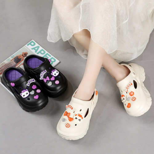 新時尚松糕底洞洞鞋女款厚底增高防滑網紅可愛沙灘涼拖鞋外穿夏季 新時尚松糕底洞洞鞋女款厚底增高防滑網紅可愛沙灘涼拖鞋外穿夏季