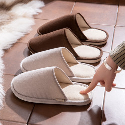 日式靜音春秋棉拖鞋女居家用室內防滑情侶一對地板家居亞麻拖鞋男