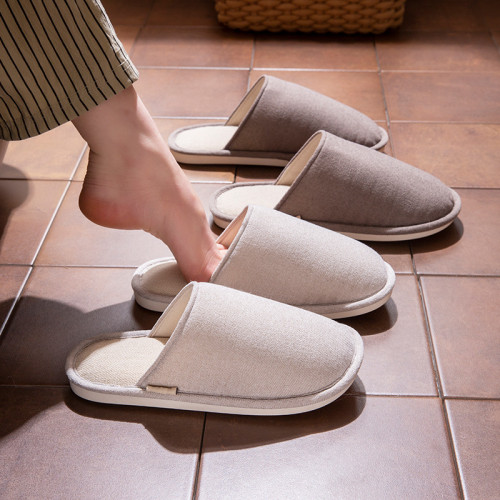 日式靜音春秋棉拖鞋女居家用室內防滑情侶一對地板家居亞麻拖鞋男 日式靜音春秋棉拖鞋女居家用室內防滑情侶一對地板家居亞麻拖鞋男