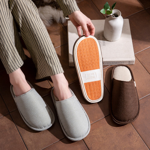 日式靜音春秋棉拖鞋女居家用室內防滑情侶一對地板家居亞麻拖鞋男 日式靜音春秋棉拖鞋女居家用室內防滑情侶一對地板家居亞麻拖鞋男