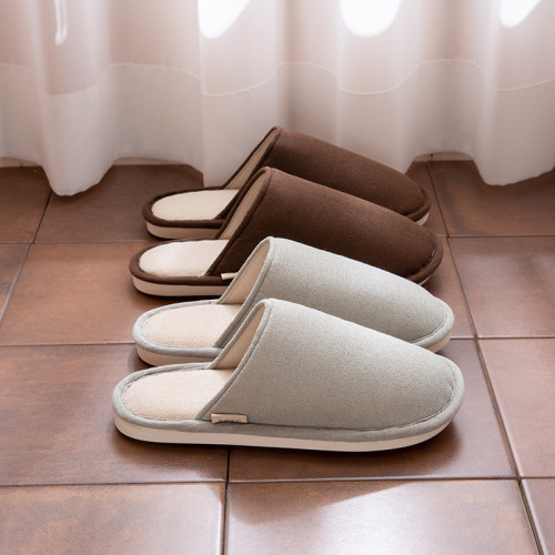 日式靜音春秋棉拖鞋女居家用室內防滑情侶一對地板家居亞麻拖鞋男 日式靜音春秋棉拖鞋女居家用室內防滑情侶一對地板家居亞麻拖鞋男