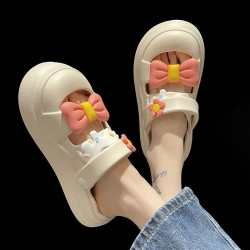 新款洞洞鞋女款厚底增高防滑時尚網紅可愛沙灘涼拖鞋外穿夏季