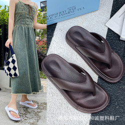 新款厚底人字拖鞋女夏季厚底增高夾腳涼拖沙灘內外穿女鞋