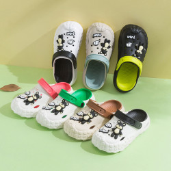 2025新款輪胎洞洞鞋厚底防滑防臭夏季外穿時裝上班可愛包頭涼拖鞋