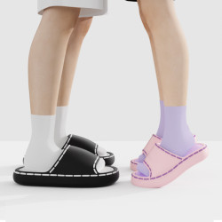 踩屎感漸變拖鞋男外穿夏季室內家居家用防滑靜音情侶浴室涼拖女款