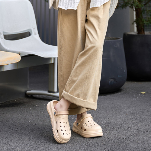 洞洞鞋2024夏季女透氣拖鞋防滑踩屎感厚底eva涼鞋外穿沙灘涼拖鞋