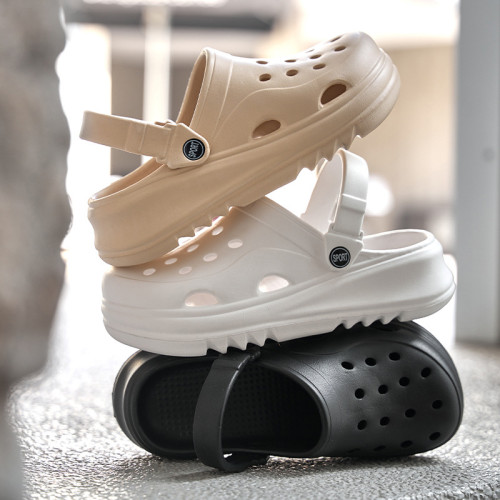 洞洞鞋2024夏季女透氣拖鞋防滑踩屎感厚底eva涼鞋外穿沙灘涼拖鞋