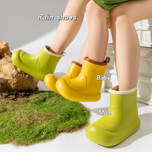 雨靴2024新款外穿厚底高幫時尚親子防滑防水雨鞋網紅戶外四季膠鞋