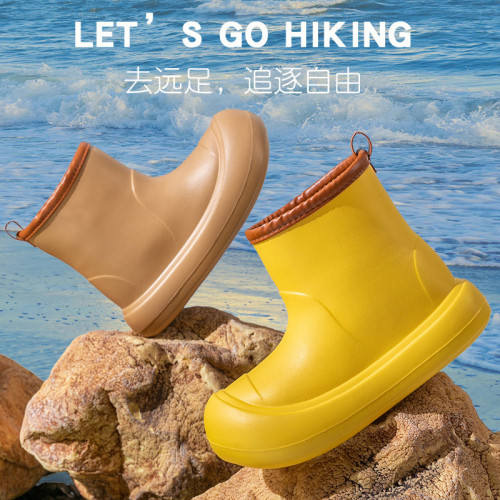 雨靴2024新款外穿厚底高幫時尚親子防滑防水雨鞋網紅戶外四季膠鞋