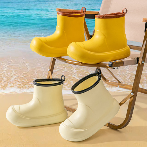 雨靴2024新款外穿厚底高幫時尚親子防滑防水雨鞋網紅戶外四季膠鞋