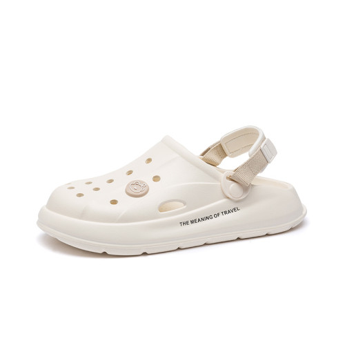 情侶洞洞鞋男夏季外穿踩屎感軟底包頭拖鞋休閒運動沙灘鞋女EVA