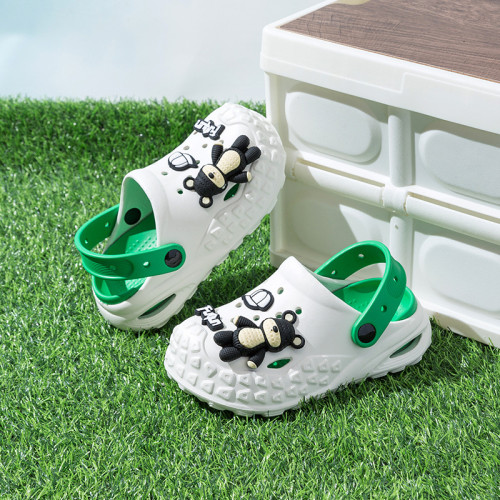 親子洞洞鞋兒童2025夏季百搭踩屎感外穿厚底包頭拖情侶防滑沙灘鞋