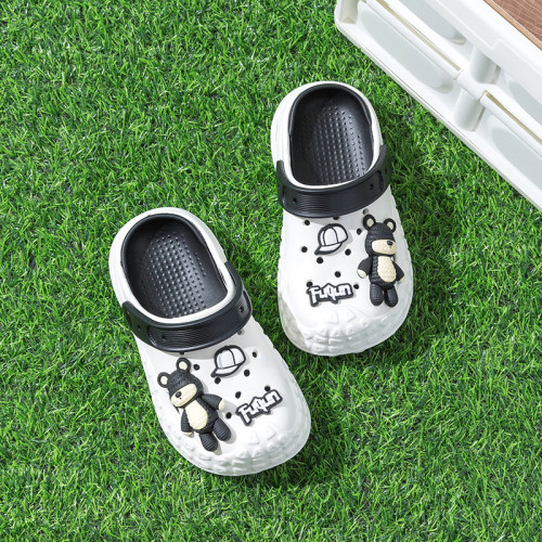 親子洞洞鞋兒童2025夏季百搭踩屎感外穿厚底包頭拖情侶防滑沙灘鞋