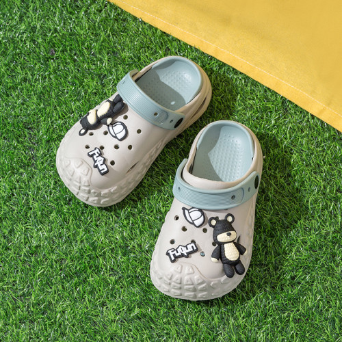 親子洞洞鞋兒童2025夏季百搭踩屎感外穿厚底包頭拖情侶防滑沙灘鞋