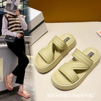 新款涼鞋女外穿夏季厚底時尚ins網紅沙灘百搭軟底增高涼拖鞋平底