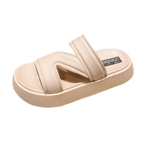 新款涼鞋女外穿夏季厚底時尚ins網紅沙灘百搭軟底增高涼拖鞋平底 新款涼鞋女外穿夏季厚底時尚ins網紅沙灘百搭軟底增高涼拖鞋平底