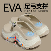 安尚芬EVA踩屎感人字拖女夏季外穿高跟厚底防滑網紅時尚ins夾腳拖