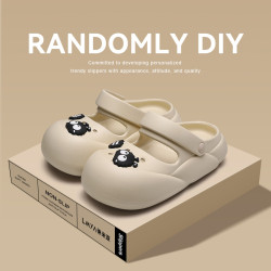 瑪麗珍拖鞋女夏季外穿防滑eva洞洞鞋家居厚底踩屎感包頭半拖涼鞋