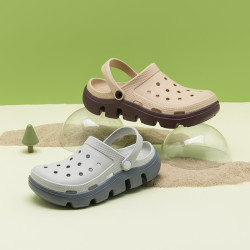 739男式涼鞋花園鞋厚底洞洞鞋包頭套腳EVA一體成型兩穿半拖涼拖鞋