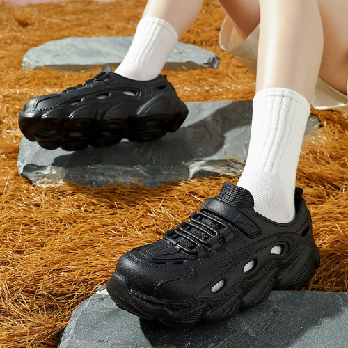 外穿踩屎感厚底涼鞋輕便休閒鞋沙灘鞋透氣鏤空洞洞鞋夏季男鞋