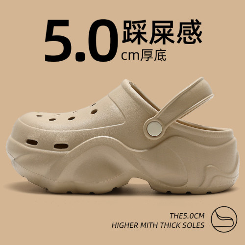 洞洞鞋女士拖鞋2025夏季包頭鞋帶跟外穿eva女生拖鞋涼鞋