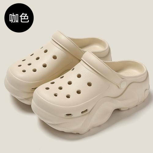 洞洞鞋小碼拖鞋2024夏季包頭鞋帶跟外穿eva女生拖鞋涼鞋