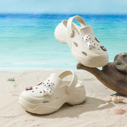 洞洞鞋女款夏季增高沙灘高跟包頭拖鞋外穿2025新款防滑厚底涼鞋女