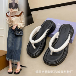 EVA 人字拖女夏季松糕厚底增高涼拖沙灘坡跟夾趾拖鞋