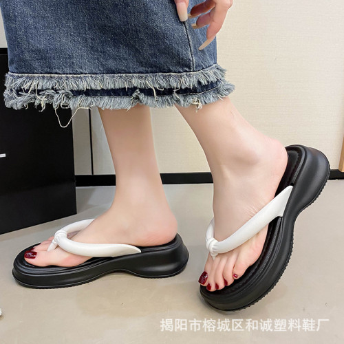 EVA 人字拖女夏季松糕厚底增高涼拖沙灘坡跟夾趾拖鞋