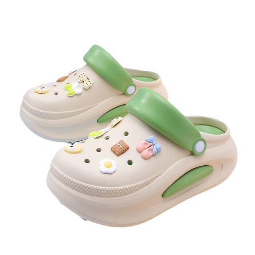 夏季厚底增高洞洞鞋踩屎感女款外穿運動防滑涼鞋海邊沙灘 包頭拖 夏季厚底增高洞洞鞋踩屎感女款外穿運動防滑涼鞋海邊沙灘 包頭拖