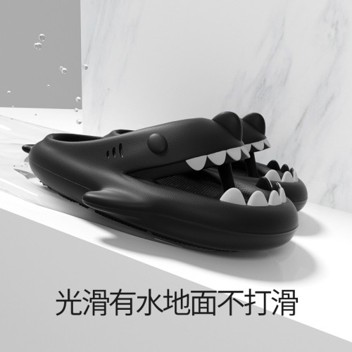 2024春夏新款鯊魚人字拖夏厚底男女同款外穿沙灘EVA涼拖