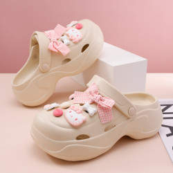 洞洞鞋女款夏季增高沙灘高跟包頭拖鞋外穿2025新款防滑厚 底涼鞋