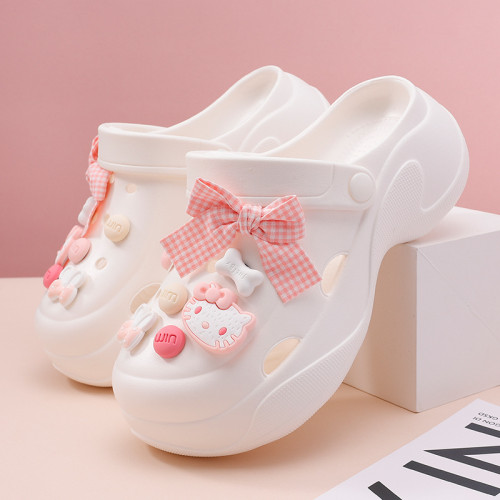 洞洞鞋女款夏季增高沙灘高跟包頭拖鞋外穿2025新款防滑厚 底涼鞋 洞洞鞋女款夏季增高沙灘高跟包頭拖鞋外穿2025新款防滑厚 底涼鞋